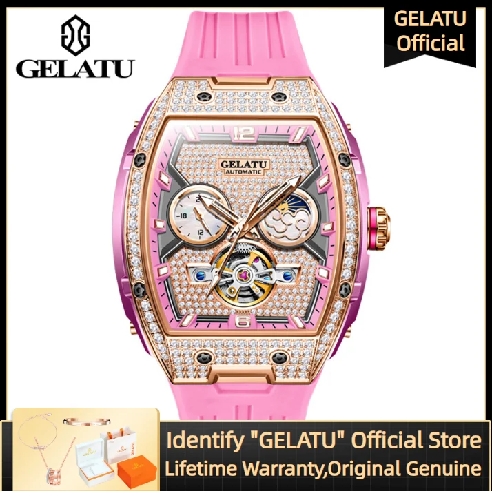 GELATU Fashion Full Diamond Women's Watch Elegant Automatic Mechanical Watch Set Gift 6016
GELATU Fashion Full Diamond Women's Watch Elegant Automatic Mechanical Watch Set Gift 6016
