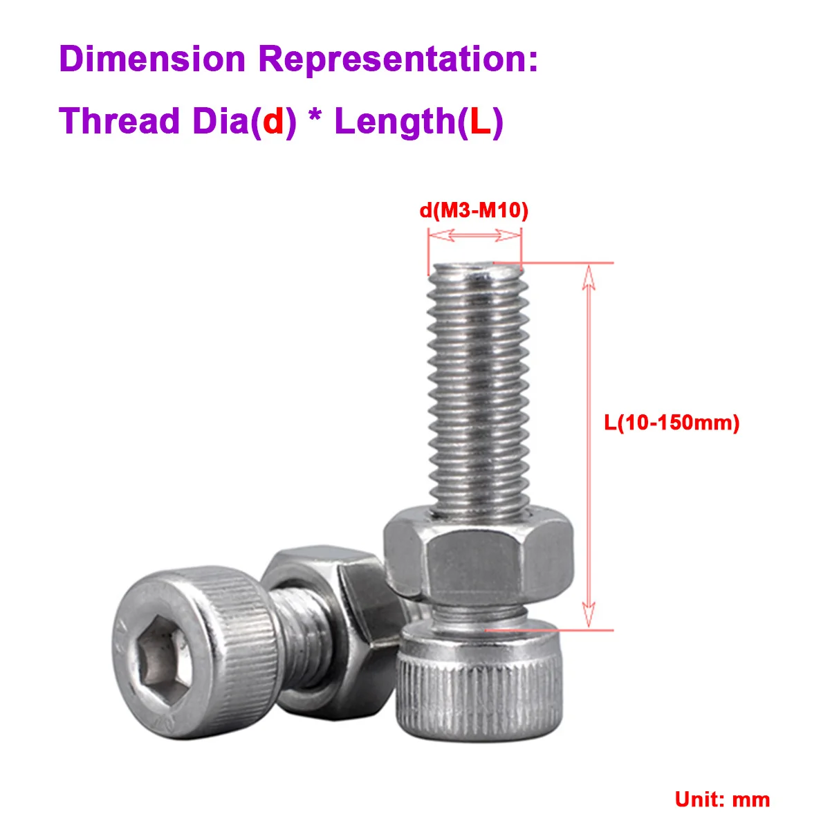 304 Stainless Steel Cylindrical Head Hexagonal Screw And Nut Combination M3M4M5
304 Stainless Steel Cylindrical Head Hexagonal Screw And Nut Combination M3M4M5