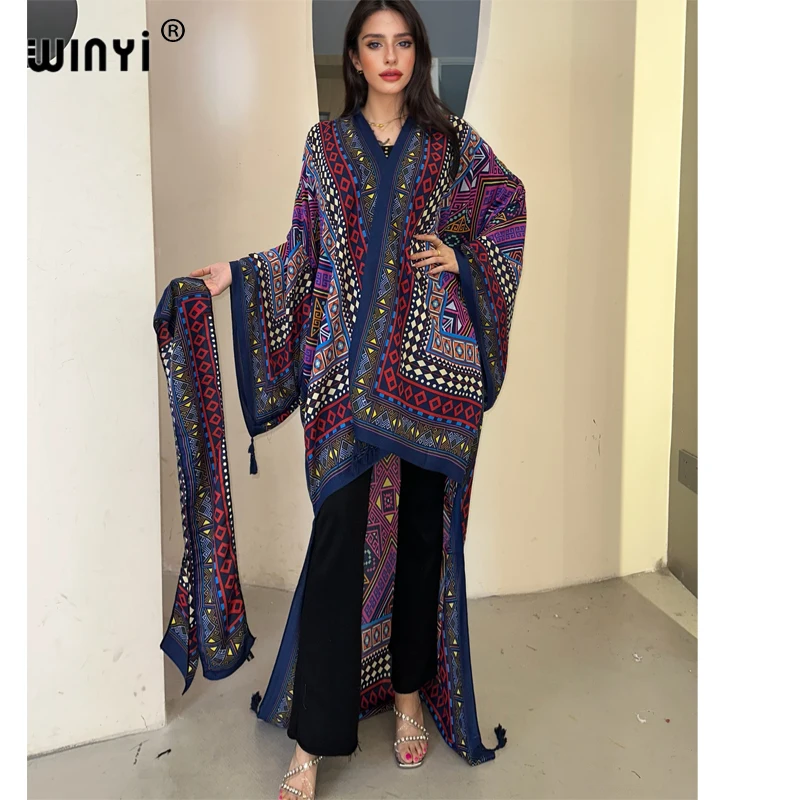 WINYI Summer Beach Wear Cover Up Lady Boho Cardigan printing elegant sexy Holiday Kimono maxi dress abaya dubai luxury
WINYI Summer Beach Wear Cover Up Lady Boho Cardigan printing elegant sexy Holiday Kimono maxi dress abaya dubai luxury