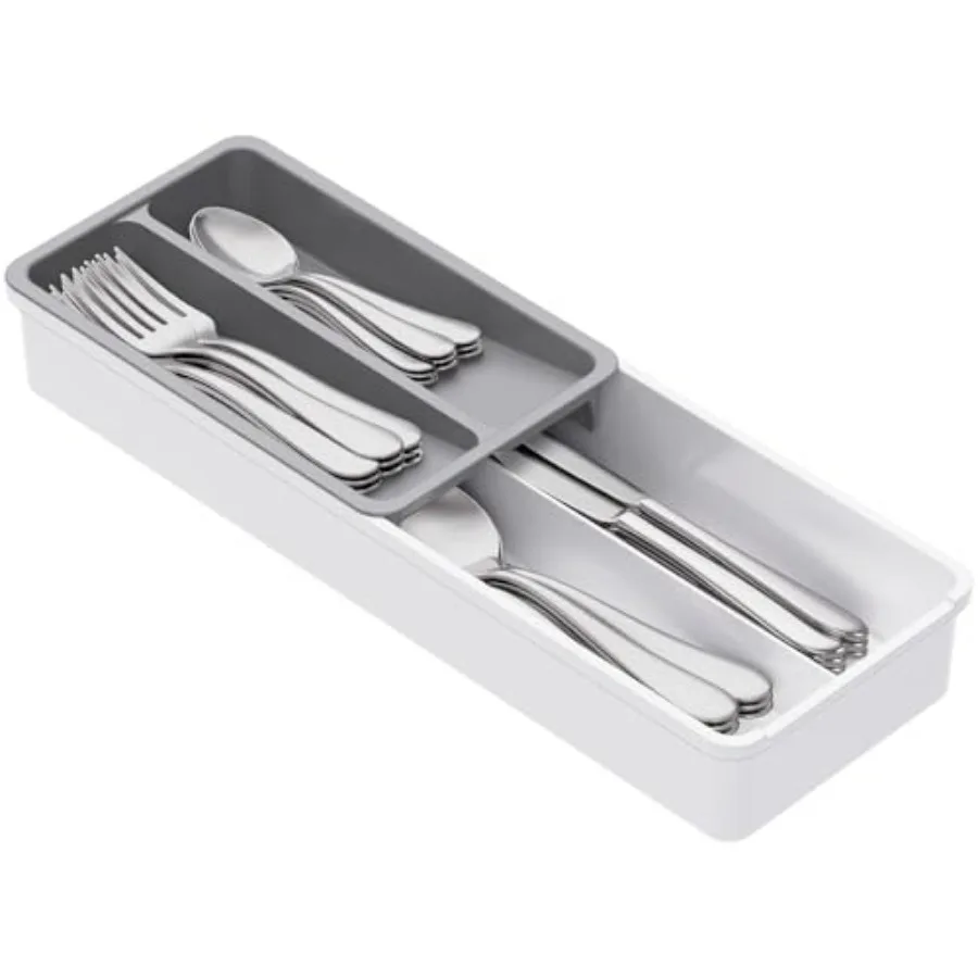 Compact Silverware Organizer for Kitchen Drawer, Narrow Flatware Tray Holder, Plastic Cutlery Spoons, Forks and Knives Storage,
Compact Silverware Organizer for Kitchen Drawer, Narrow Flatware Tray Holder, Plastic Cutlery Spoons, Forks and Knives Storage,