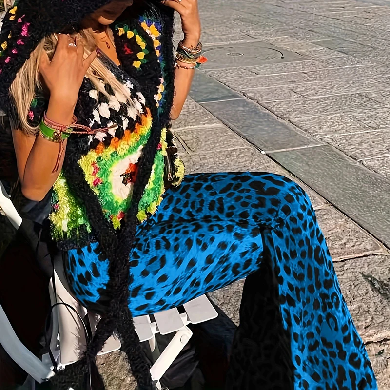 All Match Winter Leopard Print Drawstring Flare Pant Fashion High Street Long Pants Women Casual Elastic Waist Loose Trousers
All Match Winter Leopard Print Drawstring Flare Pant Fashion High Street Long Pants Women Casual Elastic Waist Loose Trousers