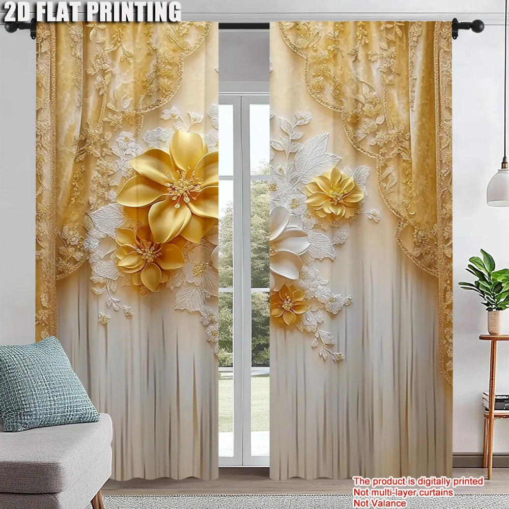 2Pcs Elegant Floral Print Window Curtains Contemporary Style Machine Washable Polyester Material Versatile Decor For Various
2Pcs Elegant Floral Print Window Curtains Contemporary Style Machine Washable Polyester Material Versatile Decor For Various