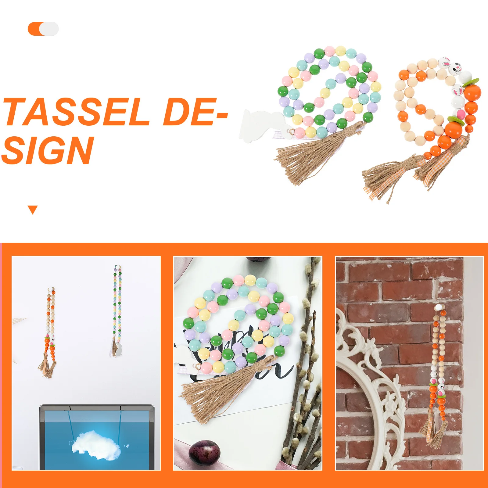 2Pcs Easter Wooden Beads Garland with Tassel Hanging Decor for Farmhouse Rustic Party Decoration Wall Window Bedpost Drape
2Pcs Easter Wooden Beads Garland with Tassel Hanging Decor for Farmhouse Rustic Party Decoration Wall Window Bedpost Drape