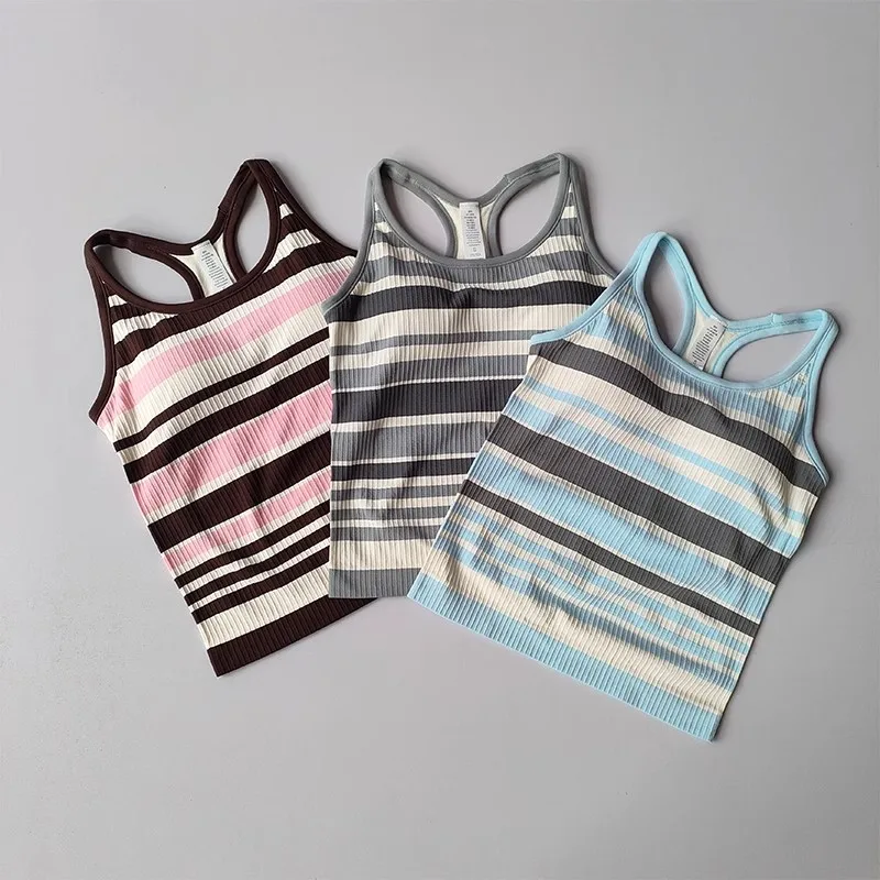 Women's Striped Ribbed Knitted Gym Tank Top Sleeveless Yoga Vest Summer Sports Vest Casual Yoga Shirt Running Fitness Clothing
Women's Striped Ribbed Knitted Gym Tank Top Sleeveless Yoga Vest Summer Sports Vest Casual Yoga Shirt Running Fitness Clothing