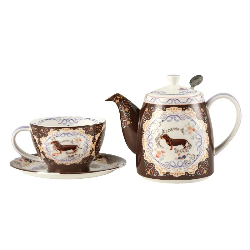 London Pottery 500ML dog ceramic tea set tea pot with infuser bone china teapot cups and saucers
London Pottery 500ML dog ceramic tea set tea pot with infuser bone china teapot cups and saucers