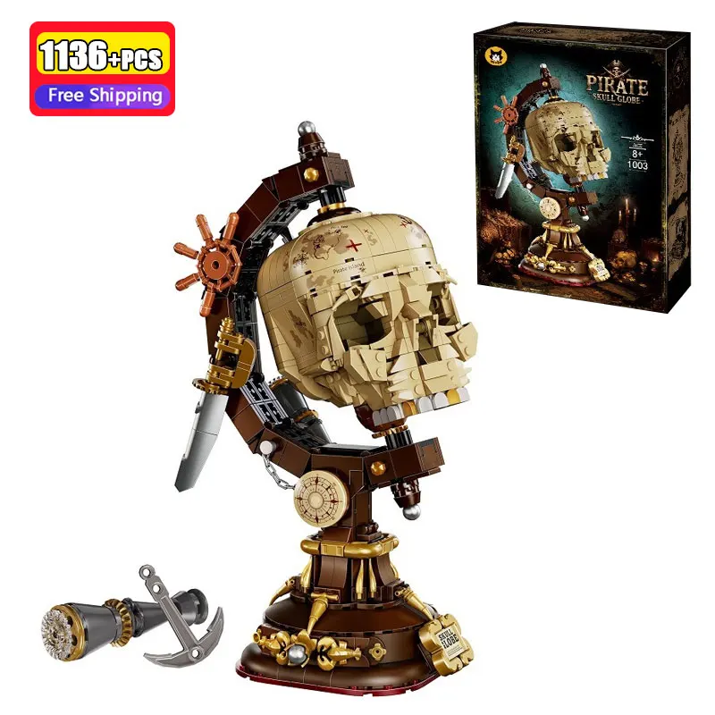 1136PCS MY1003 Skull Globe Building Blocks Pirate Skeleton Earth Map Model Bricks Puzzle Desktop Decor Halloween Toy Boy Gift
1136PCS MY1003 Skull Globe Building Blocks Pirate Skeleton Earth Map Model Bricks Puzzle Desktop Decor Halloween Toy Boy Gift