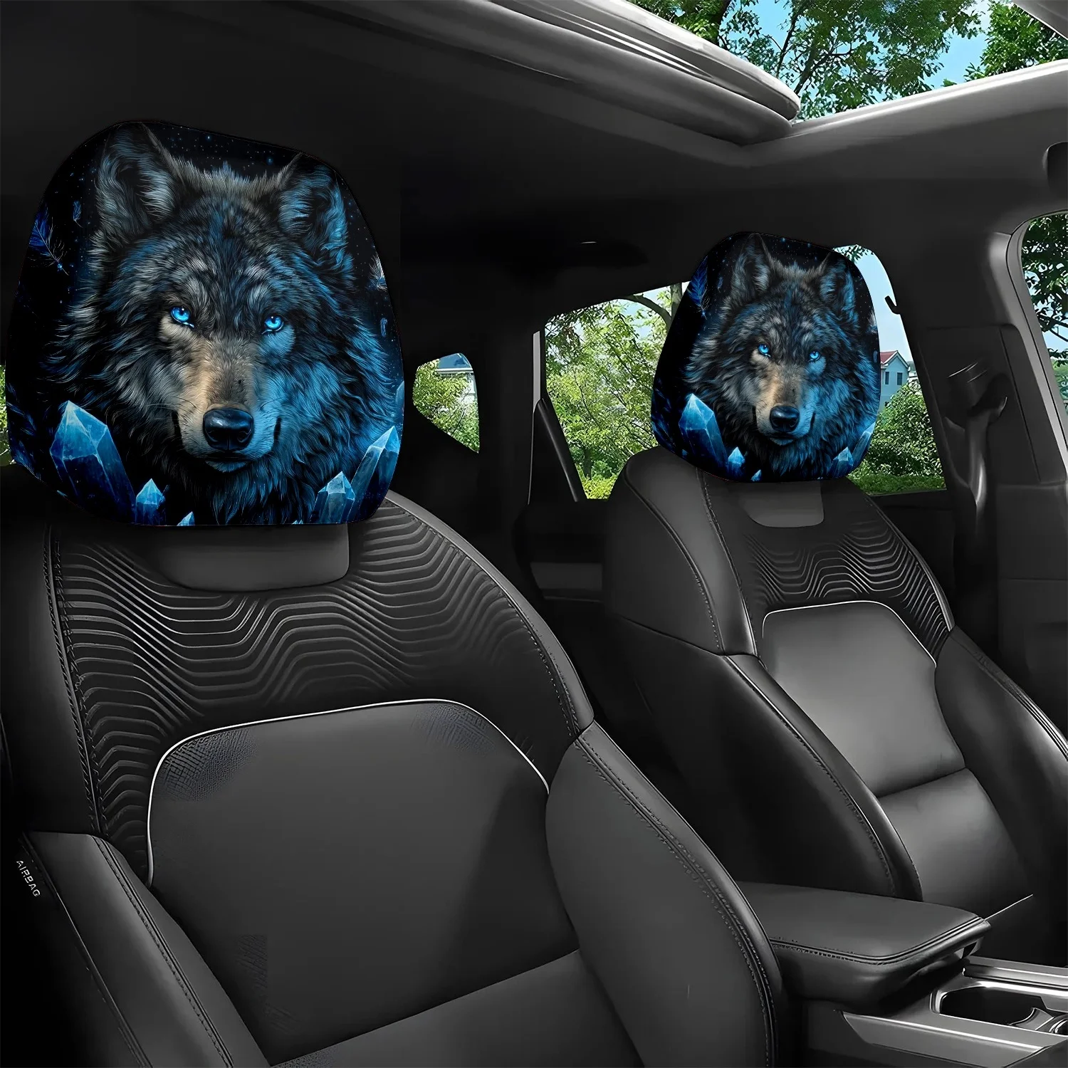 Set of1 - Blue-Eyed Wolf Shadow Crystal Feather Night Sky Personalized Print Car Headrest Covers, Easy to Clean
Set of1 - Blue-Eyed Wolf Shadow Crystal Feather Night Sky Personalized Print Car Headrest Covers, Easy to Clean