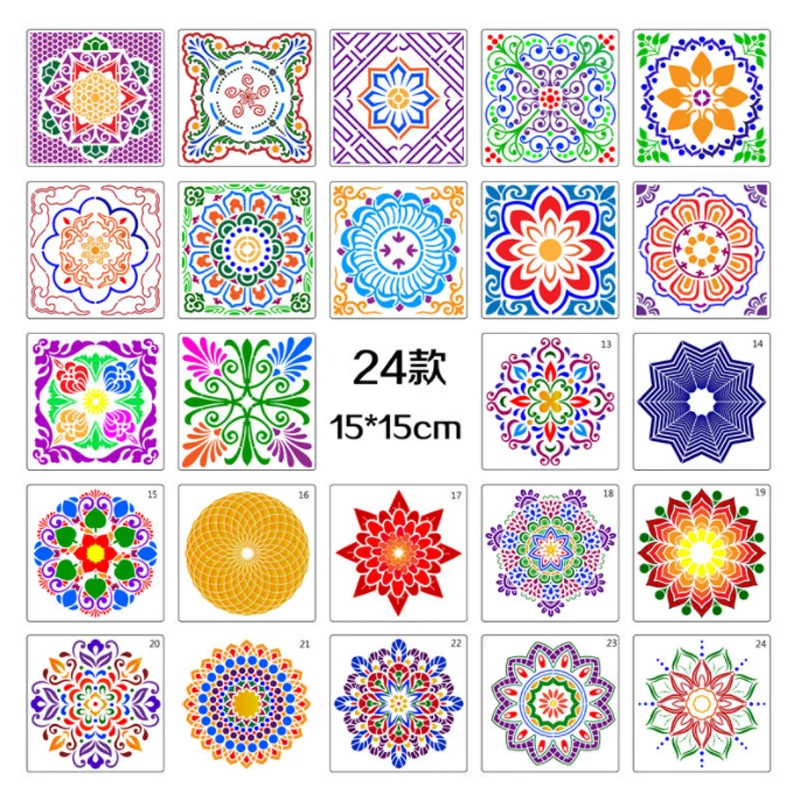 12pcs Mandala Auxiliary Stencil DIY Layering Wall Scrapbook Coloring Embossing Album Decor Paper Card Painting Template Reusable
12pcs Mandala Auxiliary Stencil DIY Layering Wall Scrapbook Coloring Embossing Album Decor Paper Card Painting Template Reusable