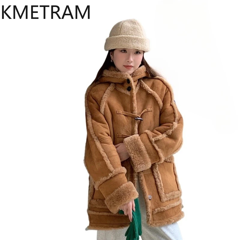 KMETRAM 100% Natural Sheepskin with Wool Atttached with Hooded Fur Coat Warmth Windproof Winter Women Jacket Medium 2025 шуба
KMETRAM 100% Natural Sheepskin with Wool Atttached with Hooded Fur Coat Warmth Windproof Winter Women Jacket Medium 2025 шуба