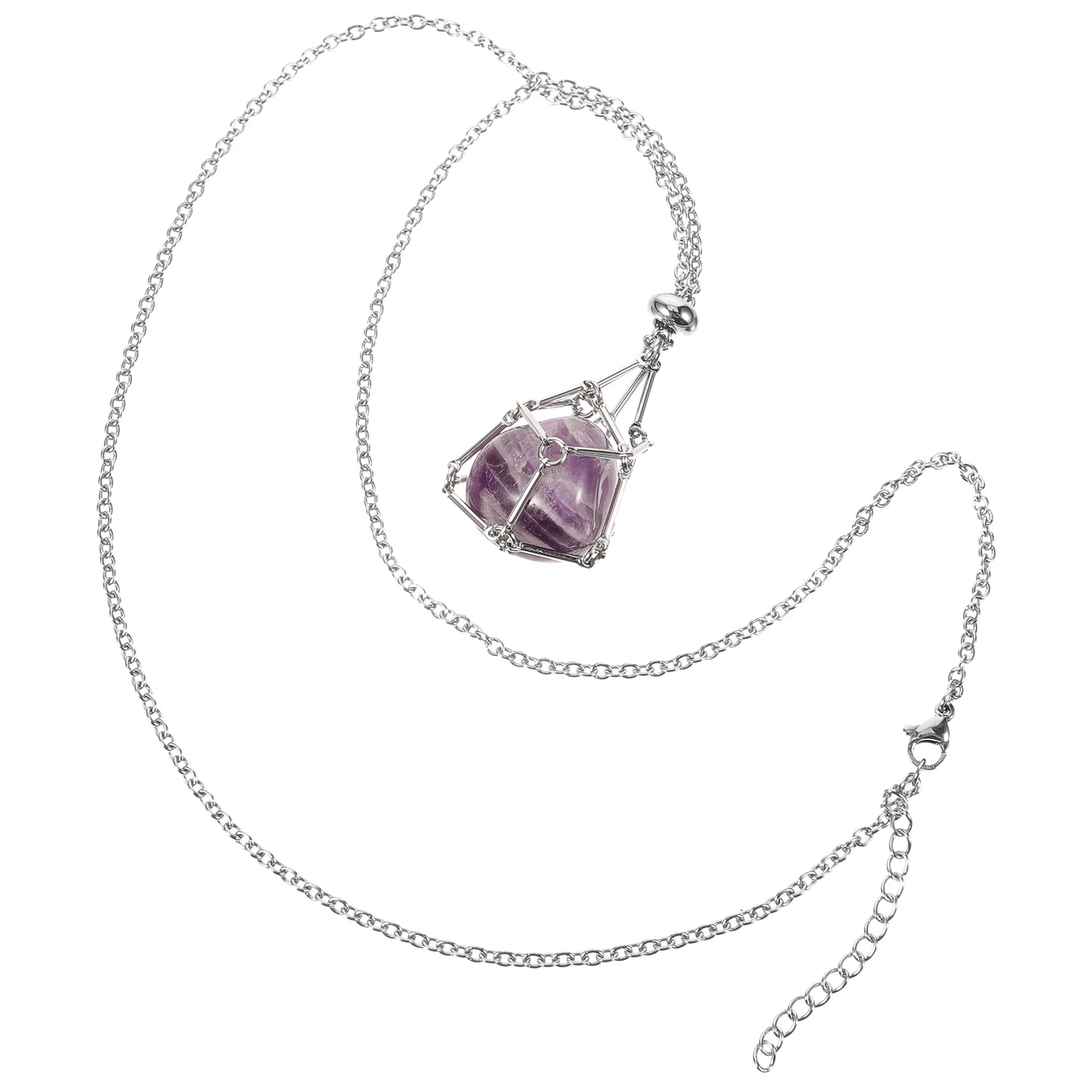 s Natural Crystal Stone Net Bag Metal Bamboo Section Braided Pendant Adjustable Chain Necklace Woven Crystal Holder Elegant
s Natural Crystal Stone Net Bag Metal Bamboo Section Braided Pendant Adjustable Chain Necklace Woven Crystal Holder Elegant