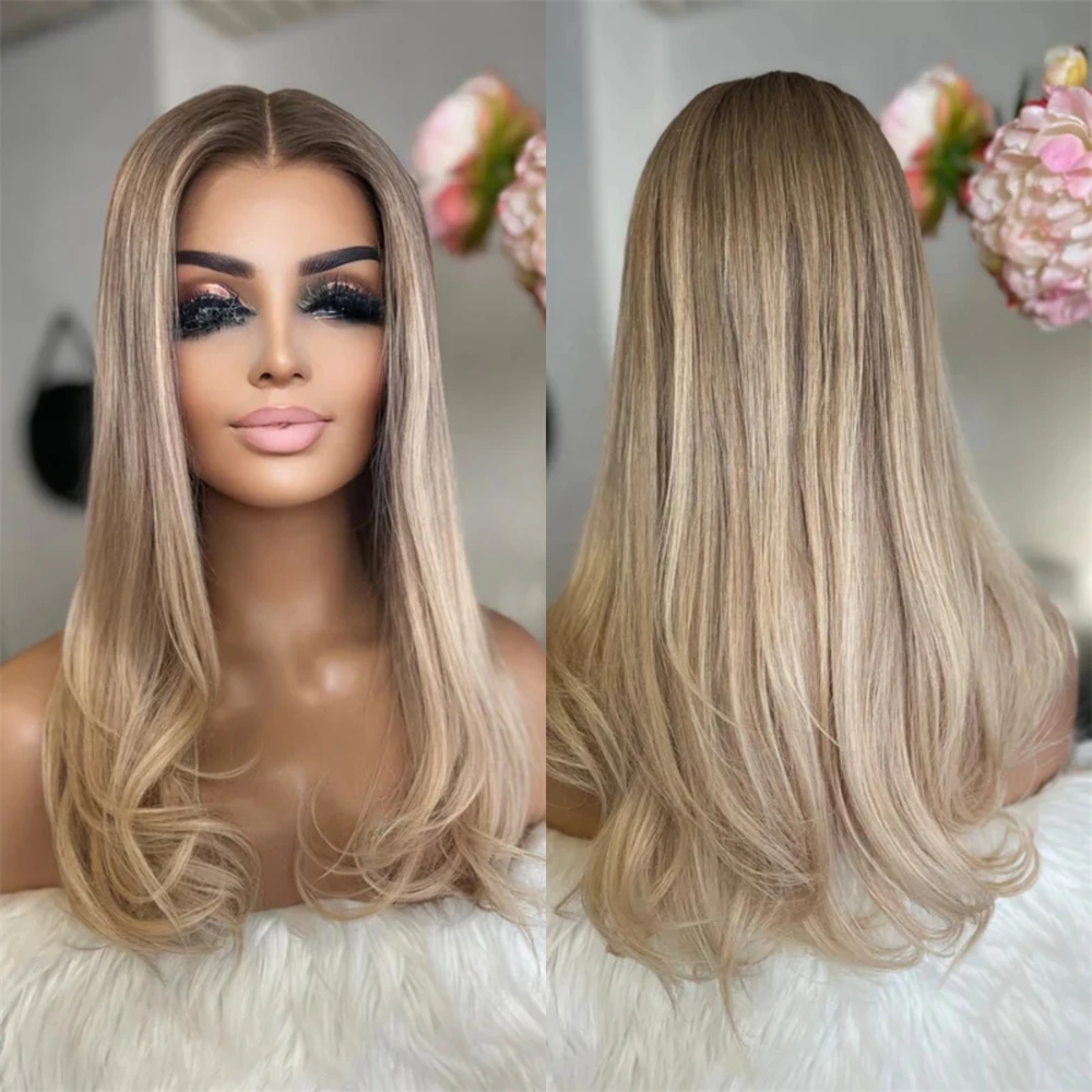 Woman Wigs Ombre Blonde Balayage Highlights Washable Synthetic Wig Natural Preplucked Hairline with Baby Hait 150% Density 20''
Woman Wigs Ombre Blonde Balayage Highlights Washable Synthetic Wig Natural Preplucked Hairline with Baby Hait 150% Density 20''