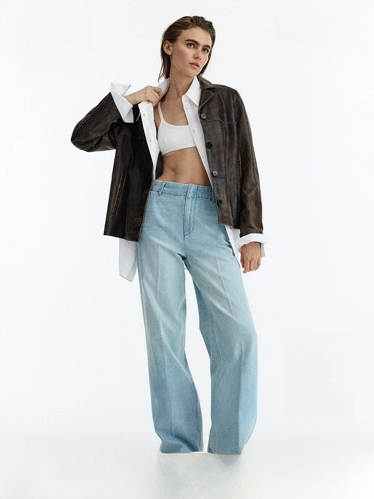 High Waist Straight Leg Jeans Women's Summer New Style H&M Cotton Denim Pants Classic Fit High Quality Ladies Jeans
High Waist Straight Leg Jeans Women's Summer New Style H&M Cotton Denim Pants Classic Fit High Quality Ladies Jeans