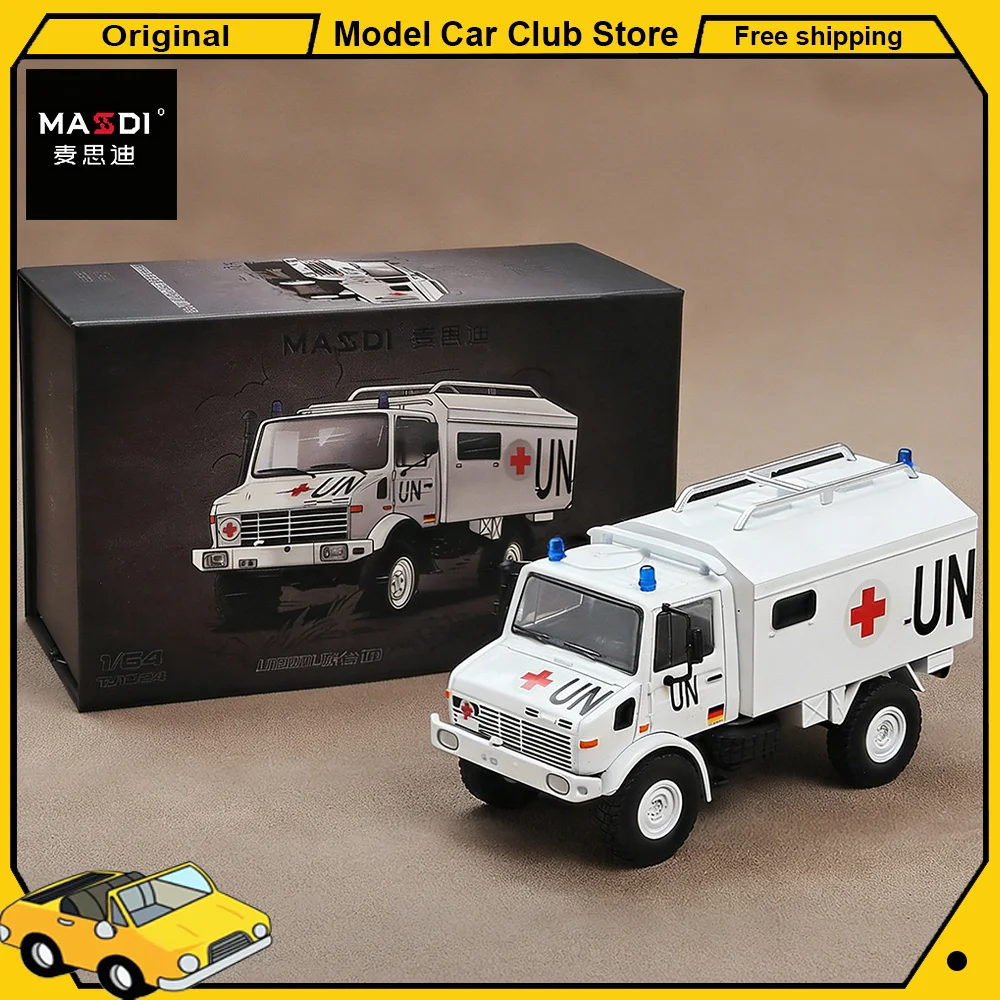Masdi 1/64 Unimog U1300L Series United Nations Peacekeeping Mission Ambulance, модель автомобиля из сплава, миниатюрная литая под давлением коллекция игрушек
Masdi 1/64 Unimog U1300L Series United Nations Peacekeeping Mission Ambulance, модель автомобиля из сплава, миниатюрная литая под давлением коллекция игрушек