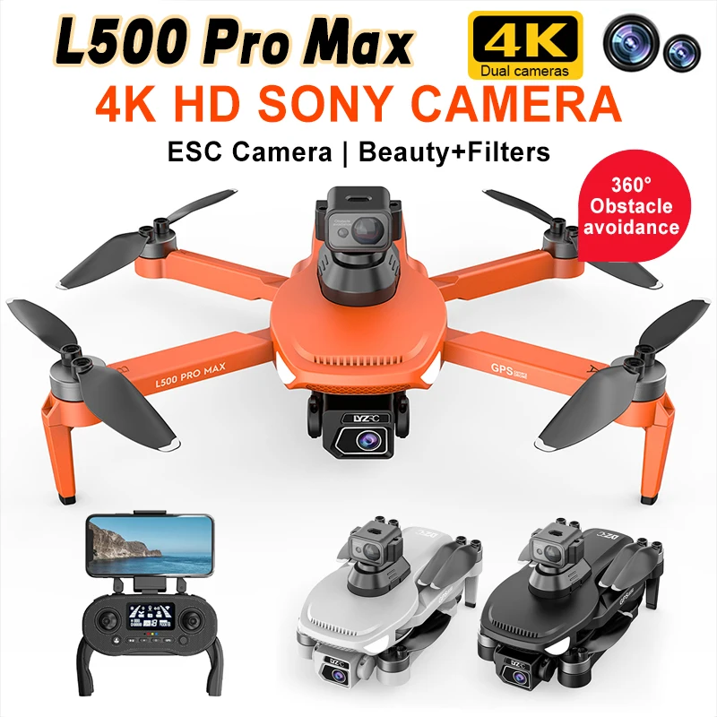 L500 Pro MAX GPS Drone 4K Professional HD Dual Camera 5G Wifi 360° Obstacle Avoidance Brushless Foldable Quadcopter RC Drone Toy
L500 Pro MAX GPS Drone 4K Professional HD Dual Camera 5G Wifi 360° Obstacle Avoidance Brushless Foldable Quadcopter RC Drone Toy