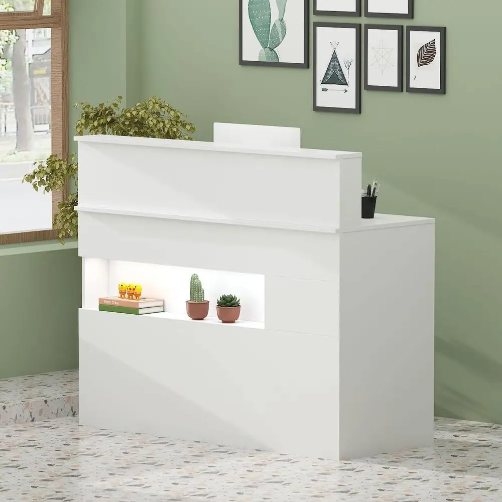 Lighted Counter Desk with Lockable Drawers and Cabinet, White, 47.2W x 19.7D x 39.2H
Lighted Counter Desk with Lockable Drawers and Cabinet, White, 47.2W x 19.7D x 39.2H