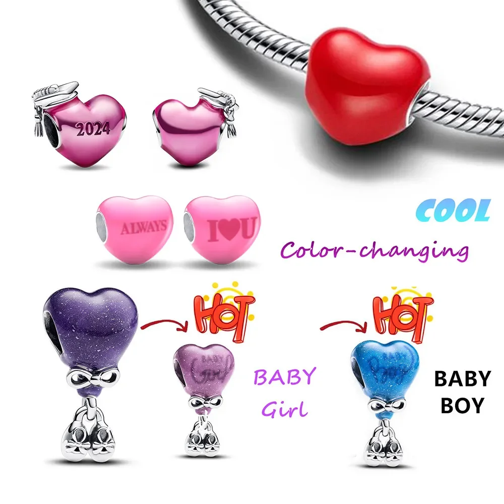 Silver 925 Heart Love Hot Changes Color Charms Beads Fit Pandora Bracelet Bead for Women Charm Fashion Fine Jewelry
Silver 925 Heart Love Hot Changes Color Charms Beads Fit Pandora Bracelet Bead for Women Charm Fashion Fine Jewelry