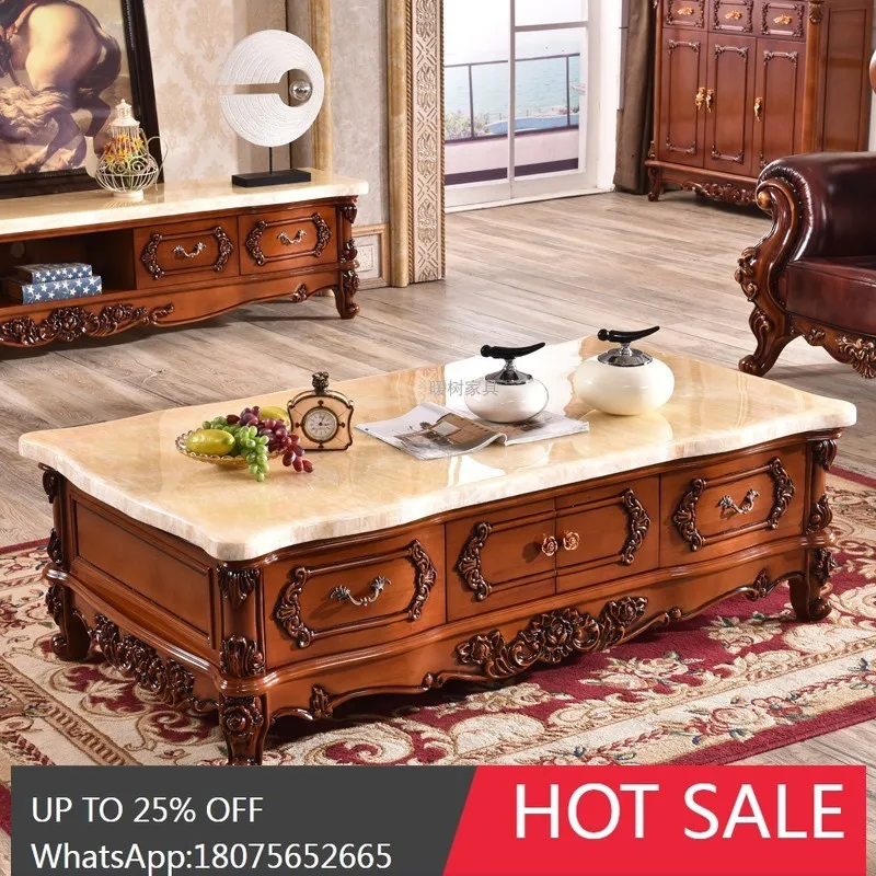 HLZ European Style Solid Wood Coffee Table with Drawer Marble Top 1.4m and 1.6m Living Room Coffee Table
HLZ European Style Solid Wood Coffee Table with Drawer Marble Top 1.4m and 1.6m Living Room Coffee Table