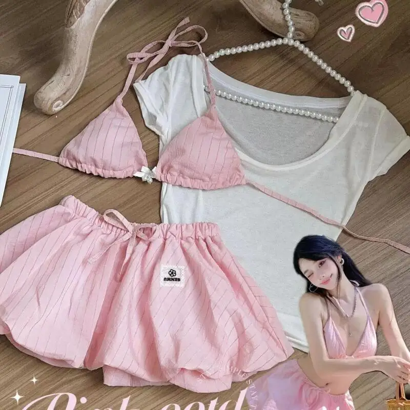 Комплект из 4 предметов: женский раздельный купальник, сексуальное бикини, пляжная одежда для моря, милый комплект для девочек, купальник с коротким рукавом и юбкой-пачкой, защита от солнца
Комплект из 4 предметов: женский раздельный купальник, сексуальное бикини, пляжная одежда для моря, милый комплект для девочек, купальник с коротким рукавом и юбкой-пачкой, защита от солнца