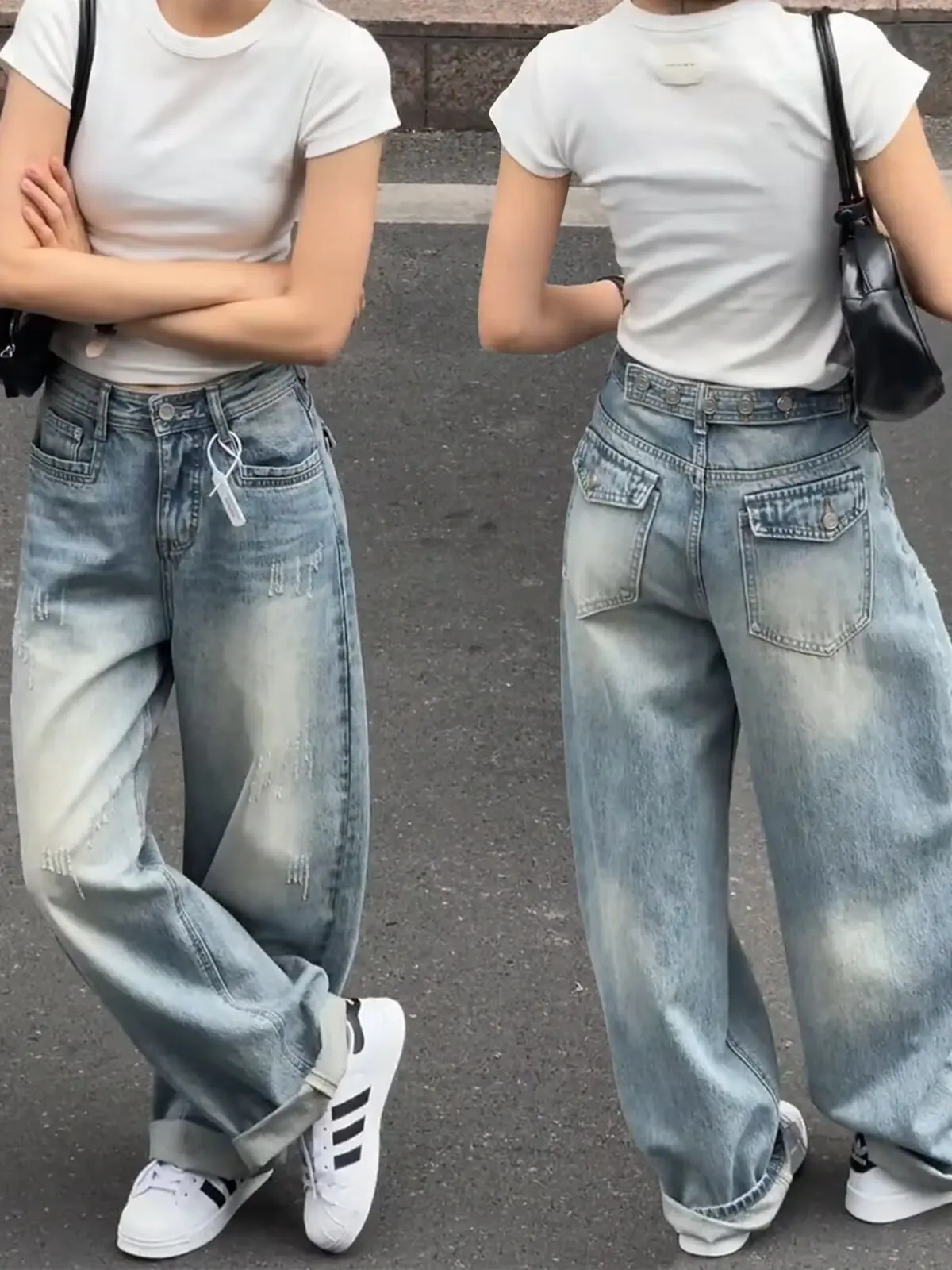American Style High Waist Wide Leg Jeans Women Summer New plus Size Loose Slimming Straight Cut Floor Length Pants
American Style High Waist Wide Leg Jeans Women Summer New plus Size Loose Slimming Straight Cut Floor Length Pants