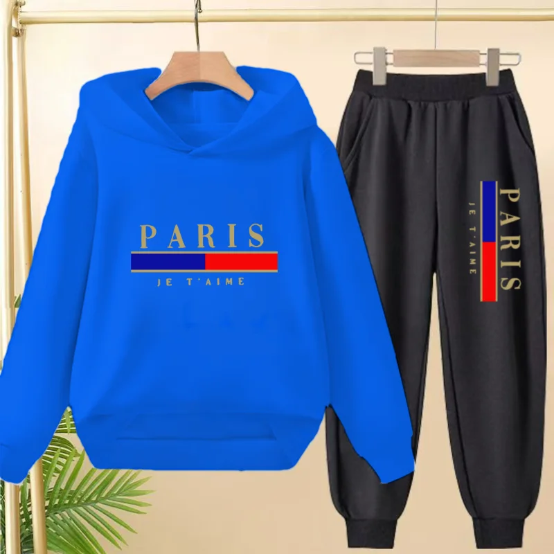 Children's New Year Gift Tracksuits PARIS Brand Blue Hoodie Sweatshirt+Pants Boys Girls Toddler 3-12Yrs Pullover Casual Coat Set
Children's New Year Gift Tracksuits PARIS Brand Blue Hoodie Sweatshirt+Pants Boys Girls Toddler 3-12Yrs Pullover Casual Coat Set