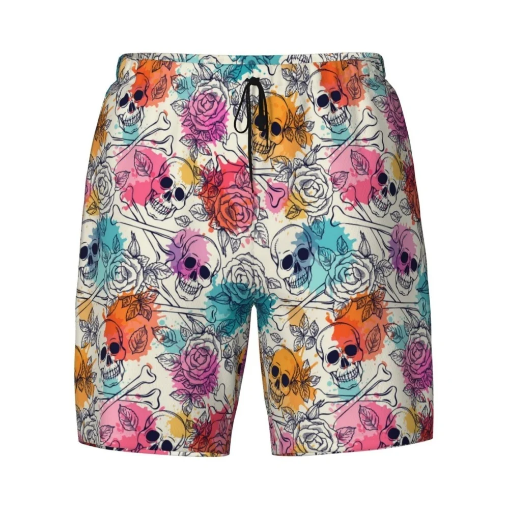 Trendy Skull Rose Print Shorts with Drawstring Comfortable Casual Streetwear for Summer Daily Wear
Trendy Skull Rose Print Shorts with Drawstring Comfortable Casual Streetwear for Summer Daily Wear