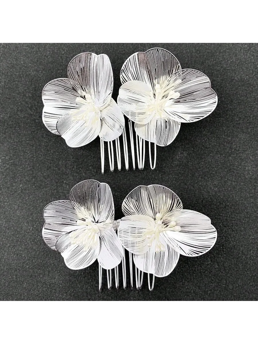 Metal Floral Hair Combs Set Of 2 For Wedding Bridal Accessories Women
Metal Floral Hair Combs Set Of 2 For Wedding Bridal Accessories Women