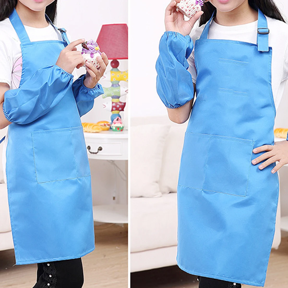 XL Size Children Practical Artists Aprons DIY Painting Aprons for Class Crafts Art Painting Outdoor Indoor Activities Sky-blue
XL Size Children Practical Artists Aprons DIY Painting Aprons for Class Crafts Art Painting Outdoor Indoor Activities Sky-blue