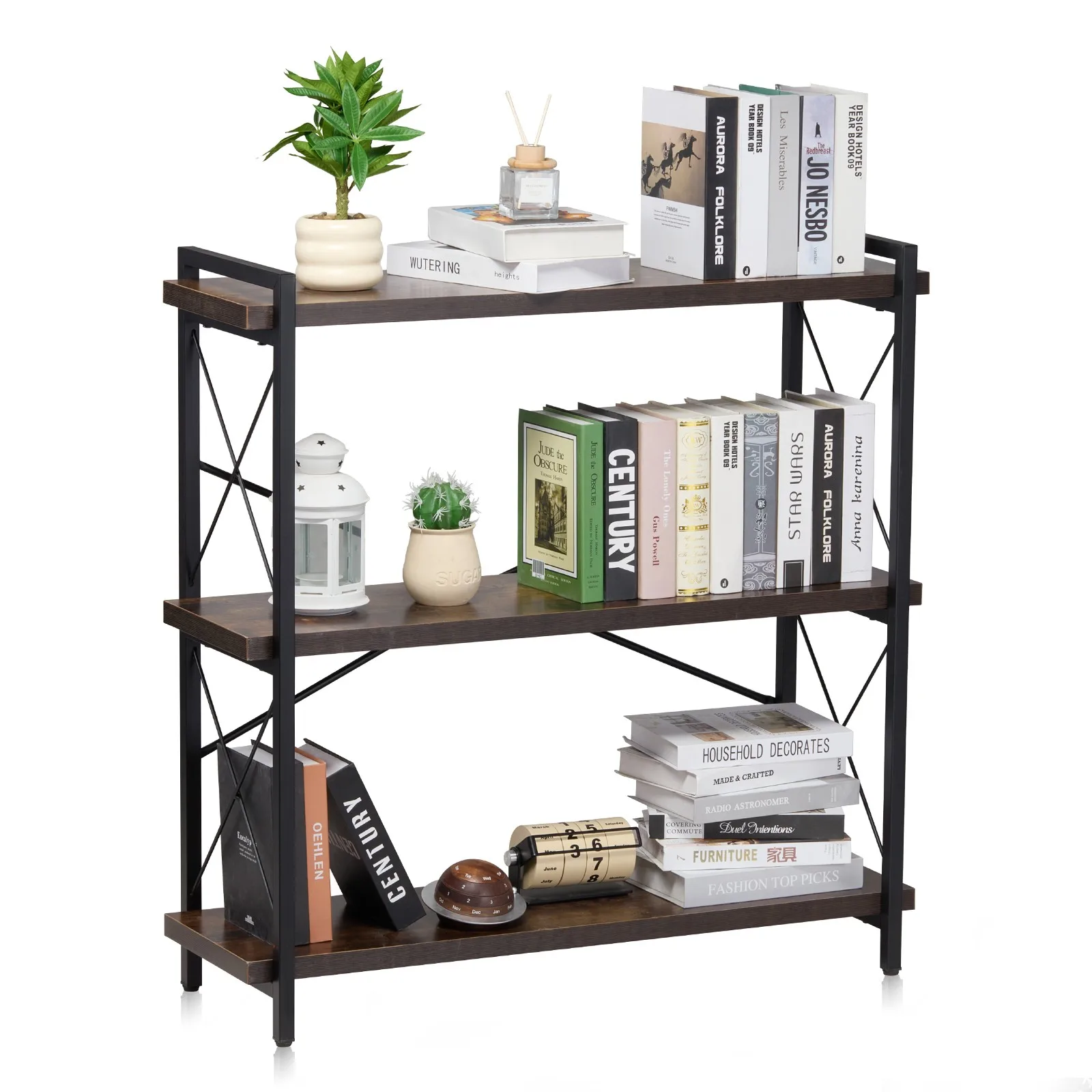 Metal Bookshelf 3-Tier Industrial Storage Display Rack Book Shelving
Metal Bookshelf 3-Tier Industrial Storage Display Rack Book Shelving