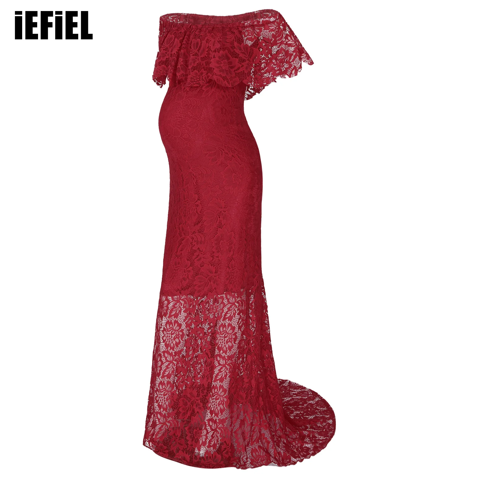 Pregnant Women Lace Hollow Floor Dress Elegant Short Sleeve Off-shoulder for Photo Props Maternity Clothing
Pregnant Women Lace Hollow Floor Dress Elegant Short Sleeve Off-shoulder for Photo Props Maternity Clothing