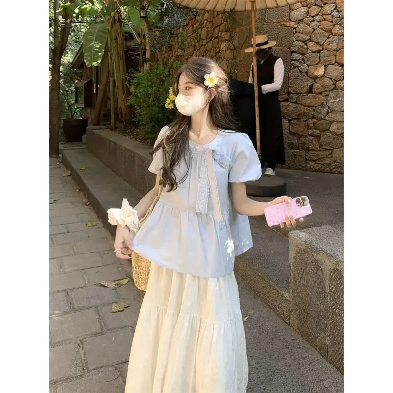 Lace Women Shirt Short Sleeve Fashion Top 2025 Ruffles Summer Solid Color Blouse Korean Blouse Puff Sleeve Ladies Clothes Female
Lace Women Shirt Short Sleeve Fashion Top 2025 Ruffles Summer Solid Color Blouse Korean Blouse Puff Sleeve Ladies Clothes Female