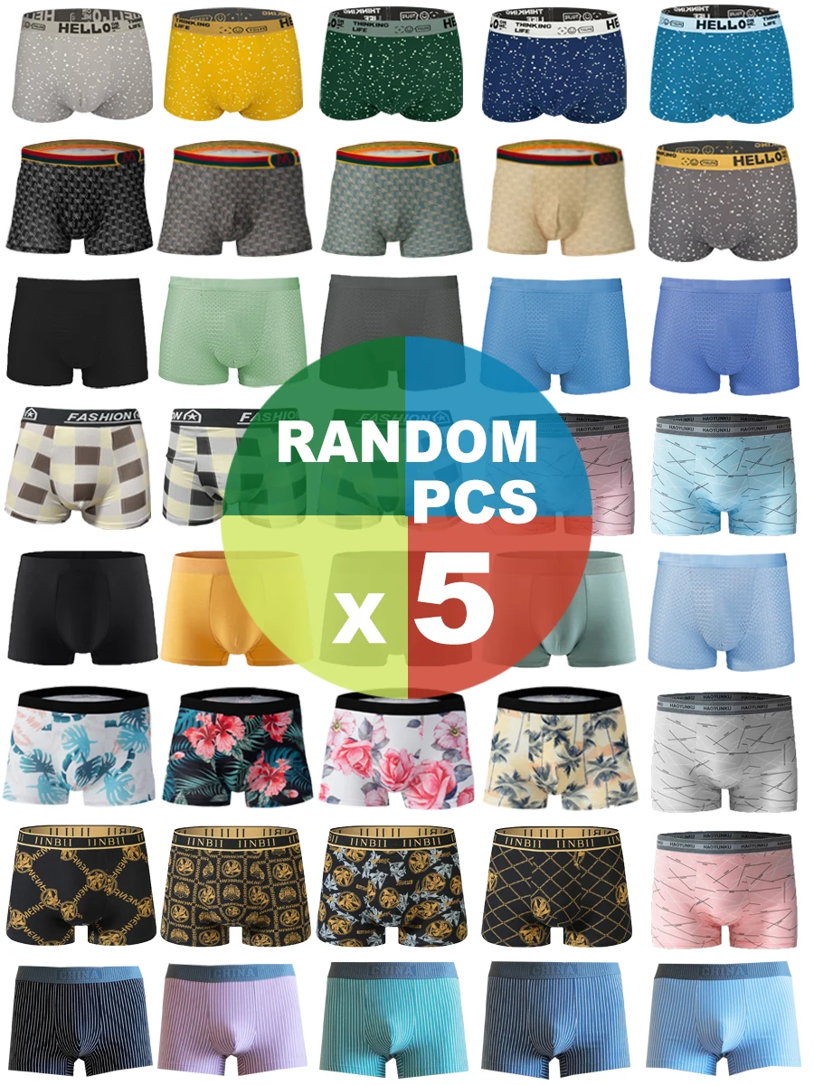 5Pcs Random Men Underwear Fashion Printed Europe Large Size Sexy Comfortable Wild Boyshort Elastic Waist Pants Men Boxers Shorts
5Pcs Random Men Underwear Fashion Printed Europe Large Size Sexy Comfortable Wild Boyshort Elastic Waist Pants Men Boxers Shorts