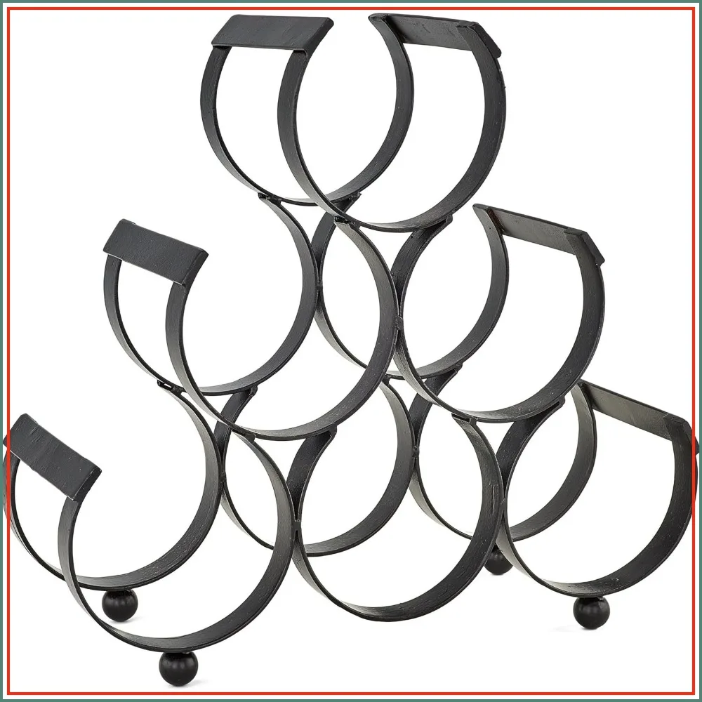 6 Bottle Wine Rack, Black, Space-Saving Countertop Storage
6 Bottle Wine Rack, Black, Space-Saving Countertop Storage