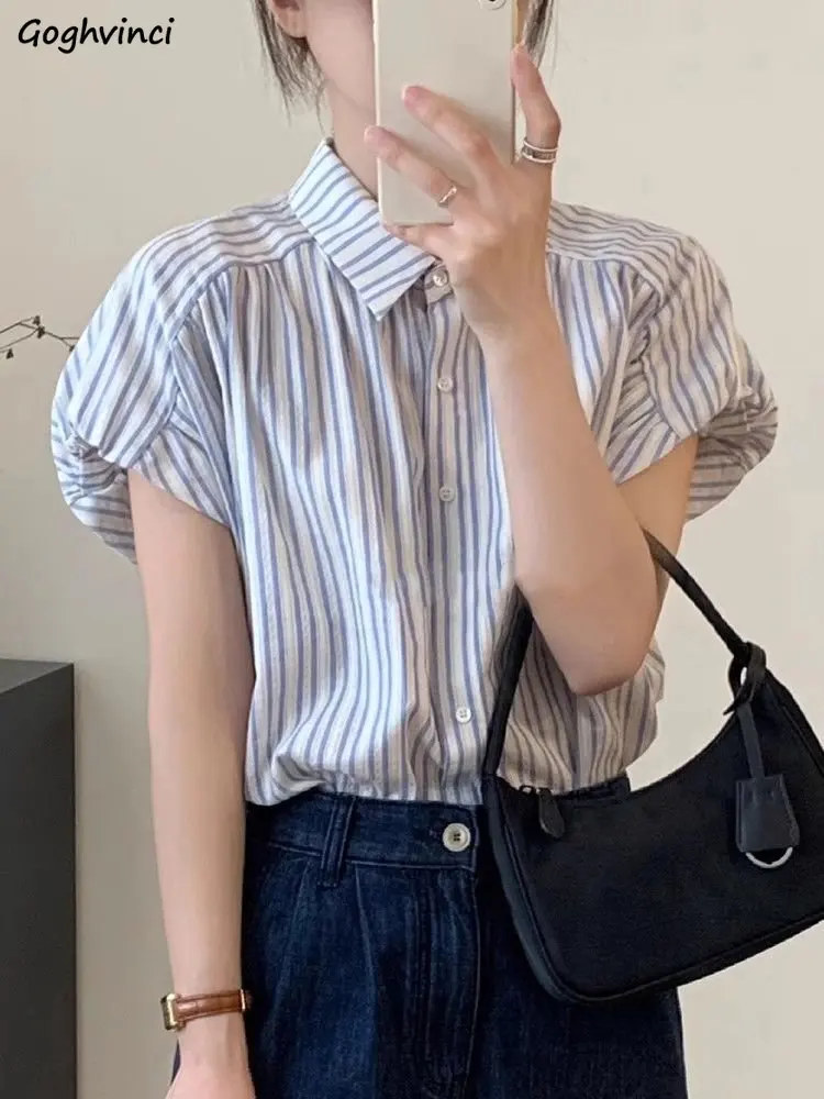 Short-sleeve Shirts Women Loose Casual Preppy Style Simple Thin New Summer Breathable Ulzzang Striped Popular Harajuku All-match
Short-sleeve Shirts Women Loose Casual Preppy Style Simple Thin New Summer Breathable Ulzzang Striped Popular Harajuku All-match