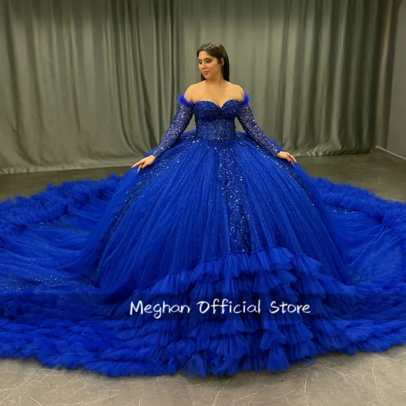Classic Quinceanera Dress for Girls Feather Tiered Off the Shoulder Pleat Vestidos De 15 Quinceanera Customized
Classic Quinceanera Dress for Girls Feather Tiered Off the Shoulder Pleat Vestidos De 15 Quinceanera Customized