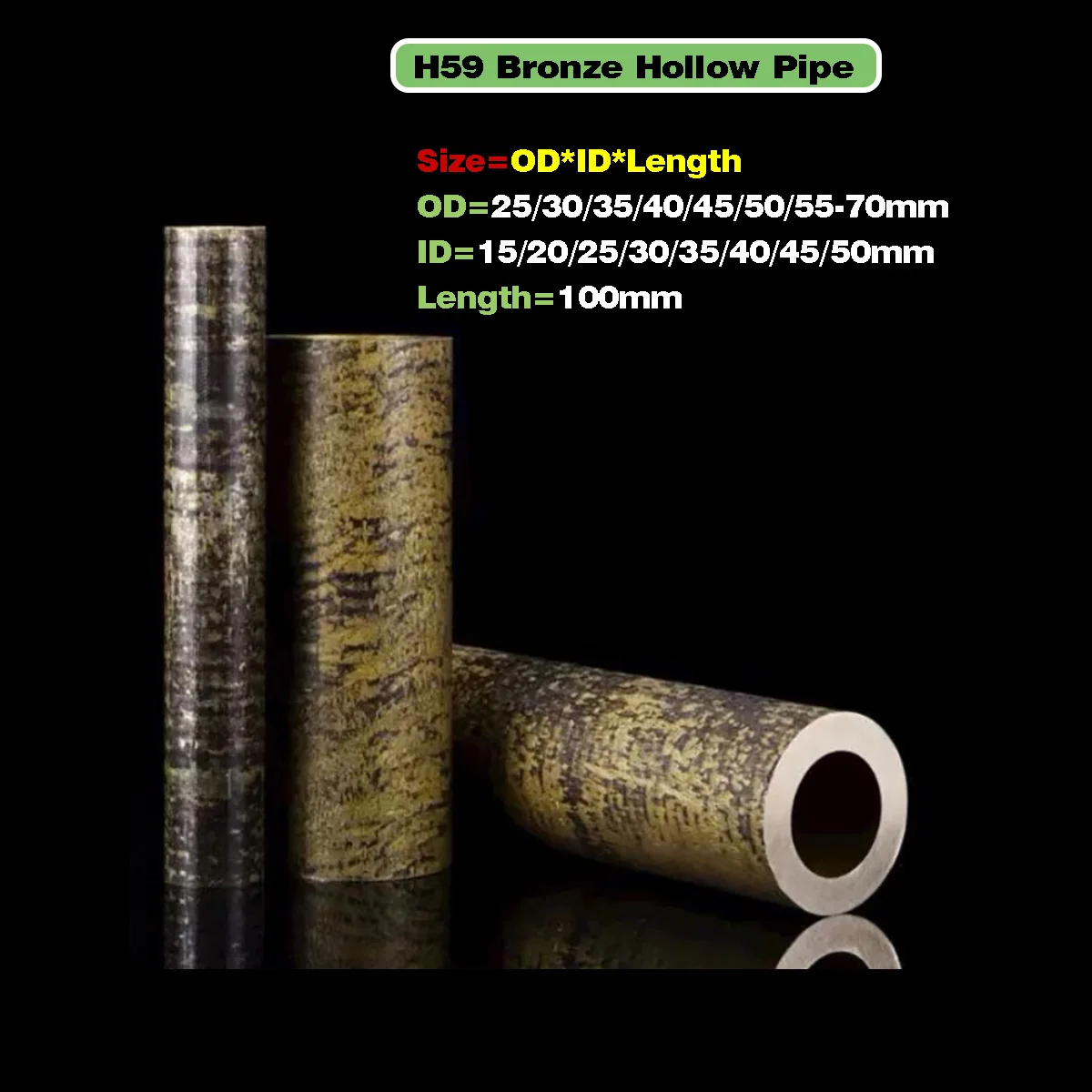 Length 100mm OD=25-70mm Tin Bronze Tube Hollow Pipe Tin Brass Tube Sleeve Wear-resistant ID=15/20/25/30/35/40/45/50mm
Length 100mm OD=25-70mm Tin Bronze Tube Hollow Pipe Tin Brass Tube Sleeve Wear-resistant ID=15/20/25/30/35/40/45/50mm