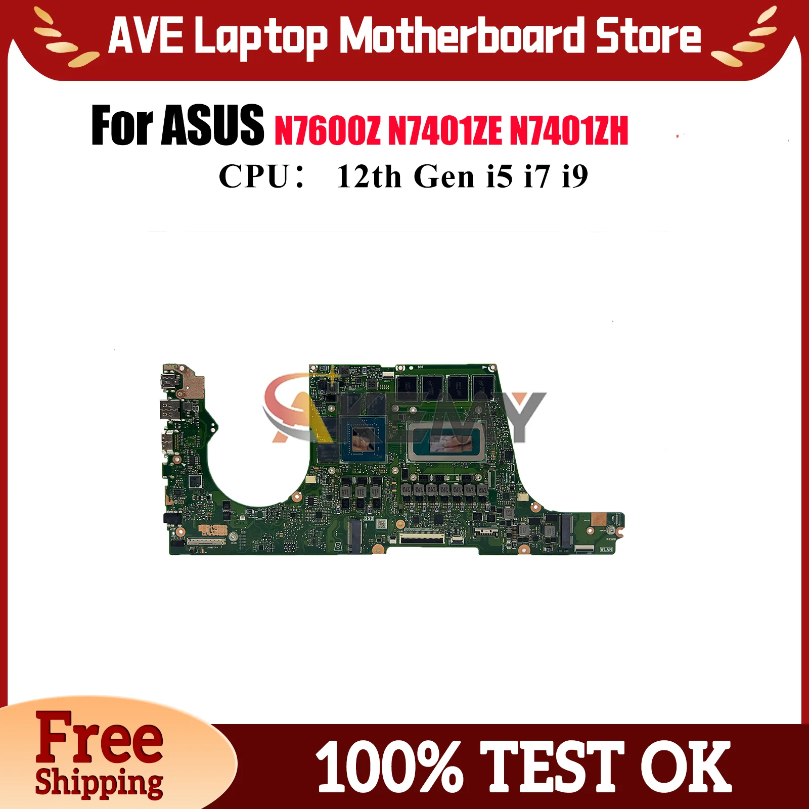 N7401ZC Laptop Motherboard For ASUS Vivobook N7401ZE K6500Z N7401Z N7600Z K6400Z N7401ZH Mainboard With 12th Gen i5 i7 i9 fast 
N7401ZC Laptop Motherboard For ASUS Vivobook N7401ZE K6500Z N7401Z N7600Z K6400Z N7401ZH Mainboard With 12th Gen i5 i7 i9 fast