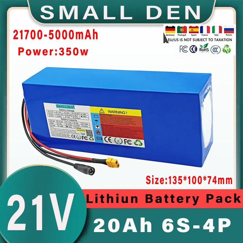 21V 20Ah 21700 6S 4P Lithium ion Battery Pack 350W Electric Tool Outdoor Backup Battery with 15A BMS Rechargeable Battery
21V 20Ah 21700 6S 4P Lithium ion Battery Pack 350W Electric Tool Outdoor Backup Battery with 15A BMS Rechargeable Battery