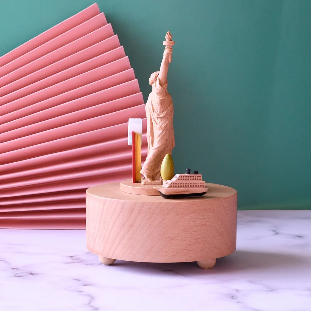 Handmade beech music box, American goddess statue carved music box holiday birthday gift
Handmade beech music box, American goddess statue carved music box holiday birthday gift
