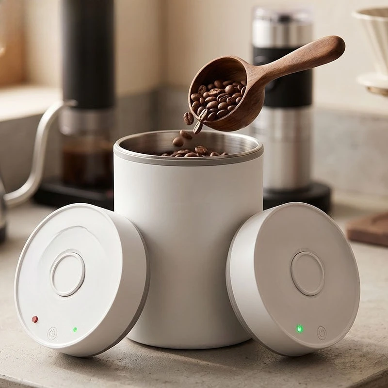 Electric vacuum stainless steel sealed tank coffee bean storage fresh-keeping box
Electric vacuum stainless steel sealed tank coffee bean storage fresh-keeping box