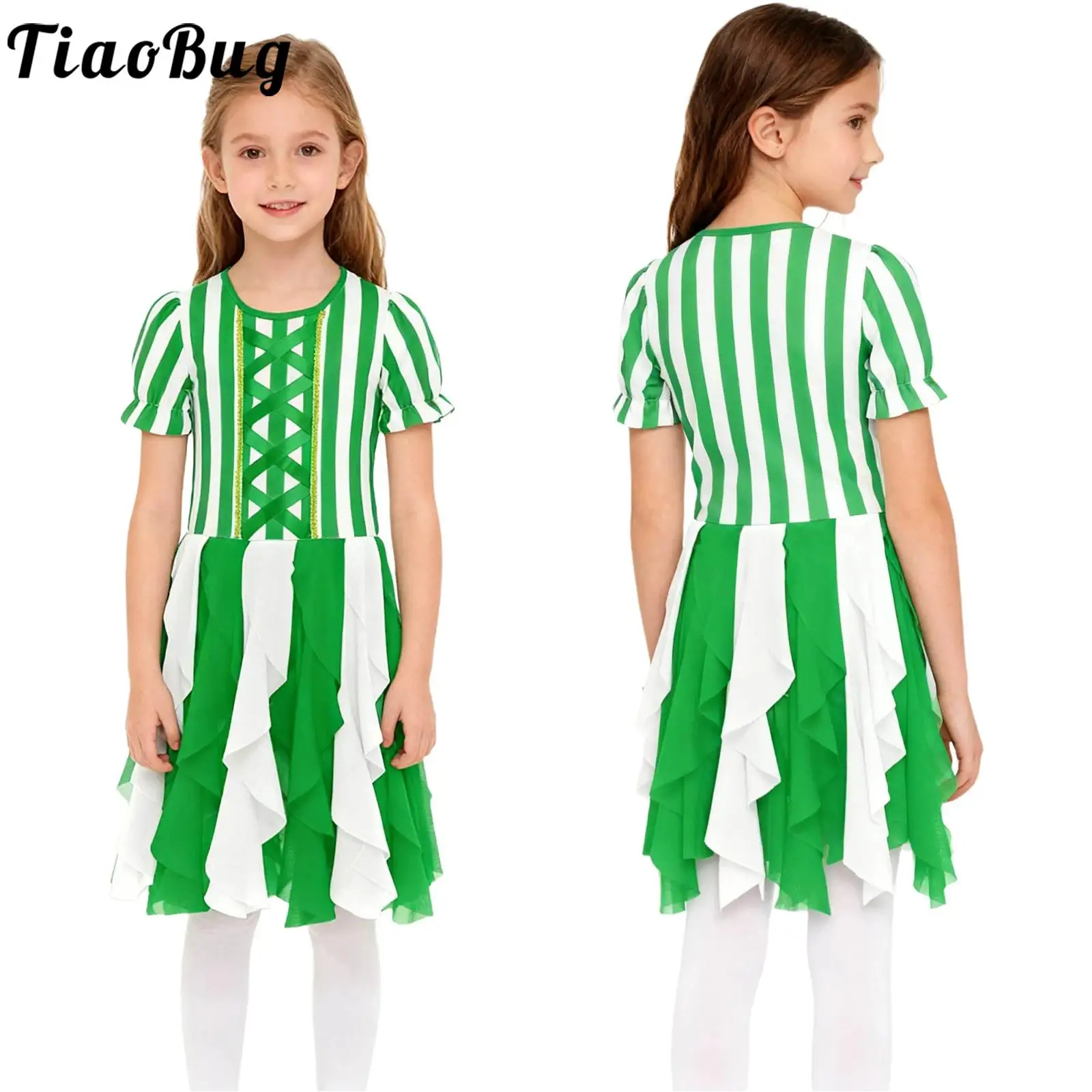 Girls Christmas Candy Cane Striped Costumes Leotards Figure Skating Tutu Dance Dress Puffy Sleeve Tulle Dress for Xmas Parties
Girls Christmas Candy Cane Striped Costumes Leotards Figure Skating Tutu Dance Dress Puffy Sleeve Tulle Dress for Xmas Parties