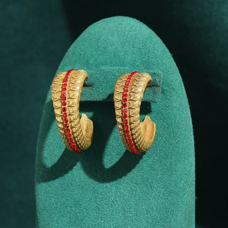 Vintage Red Pink Green Rhinestone Wheat Ear C-Shaped Earrings For Woman Antique Gold Color Trendy Art Deco Jewelry Trending 2026
Vintage Red Pink Green Rhinestone Wheat Ear C-Shaped Earrings For Woman Antique Gold Color Trendy Art Deco Jewelry Trending 2026