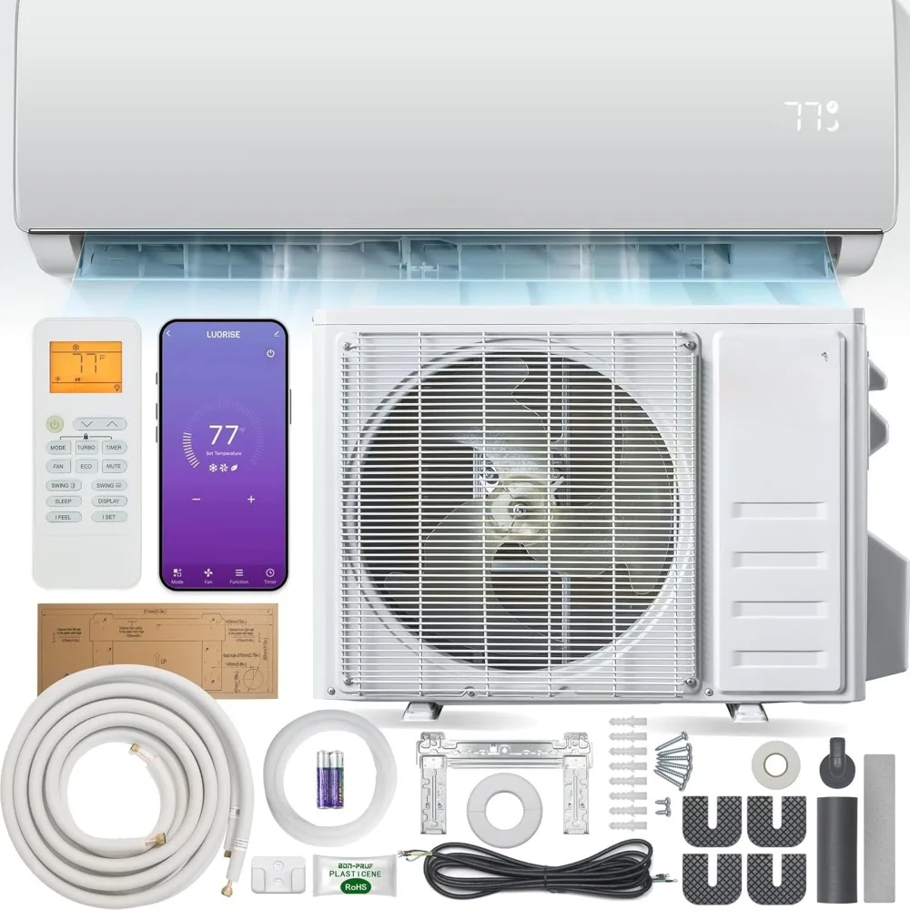 WiFi Enabled 12000 BTU Mini Split AC/Heating System Ductless 19 SEER 115V Energy Efficient Inverter Air ConditionerCustomized
WiFi Enabled 12000 BTU Mini Split AC/Heating System Ductless 19 SEER 115V Energy Efficient Inverter Air ConditionerCustomized