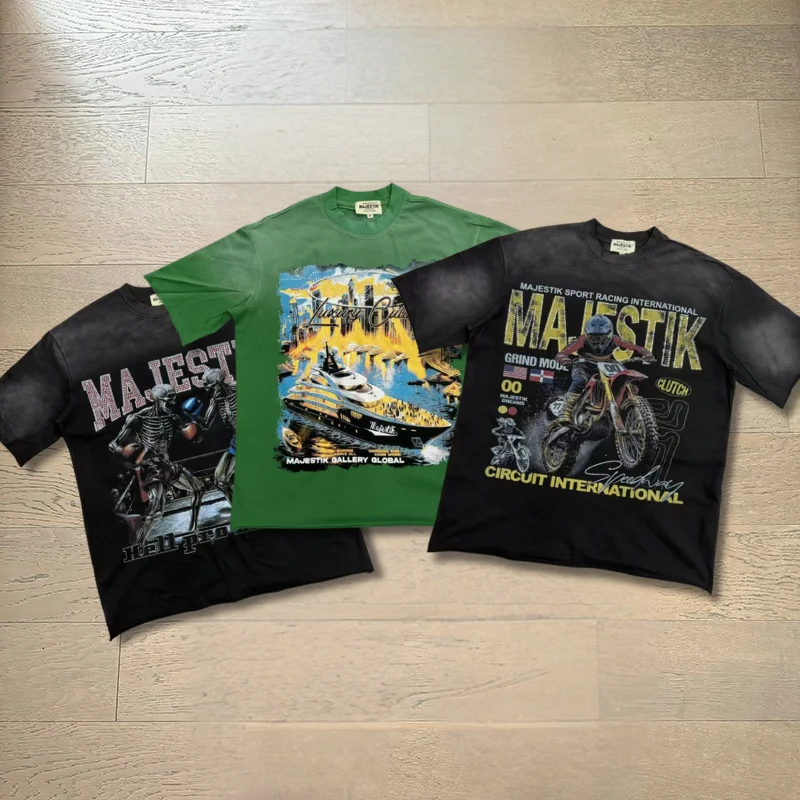 2026ss Summer High Quality Rhinestone MAJESTIK T-shirts Men Woman Vintage Casual Cotton Short Sleeve Tee
2026ss Summer High Quality Rhinestone MAJESTIK T-shirts Men Woman Vintage Casual Cotton Short Sleeve Tee
