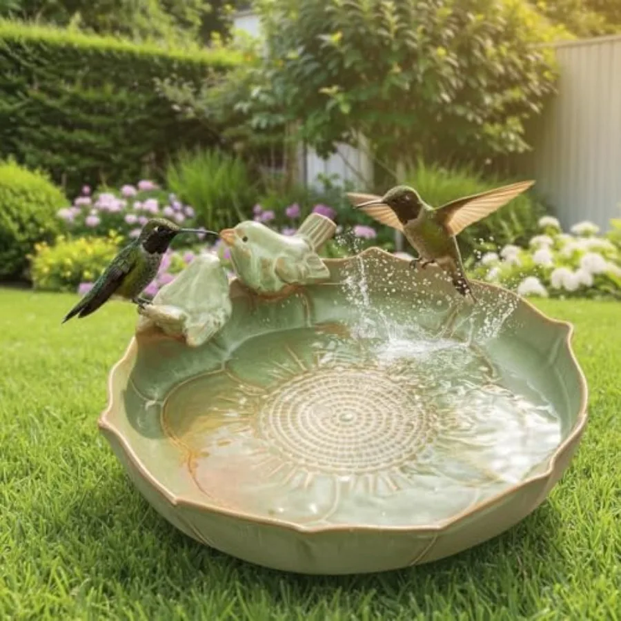 Ceramic Bird Bath for Outside on Ground Heavy Duty Bird Feeders, Birdbath for Outdoors, Green Bird Baths Bowl for Garden, Table
Ceramic Bird Bath for Outside on Ground Heavy Duty Bird Feeders, Birdbath for Outdoors, Green Bird Baths Bowl for Garden, Table