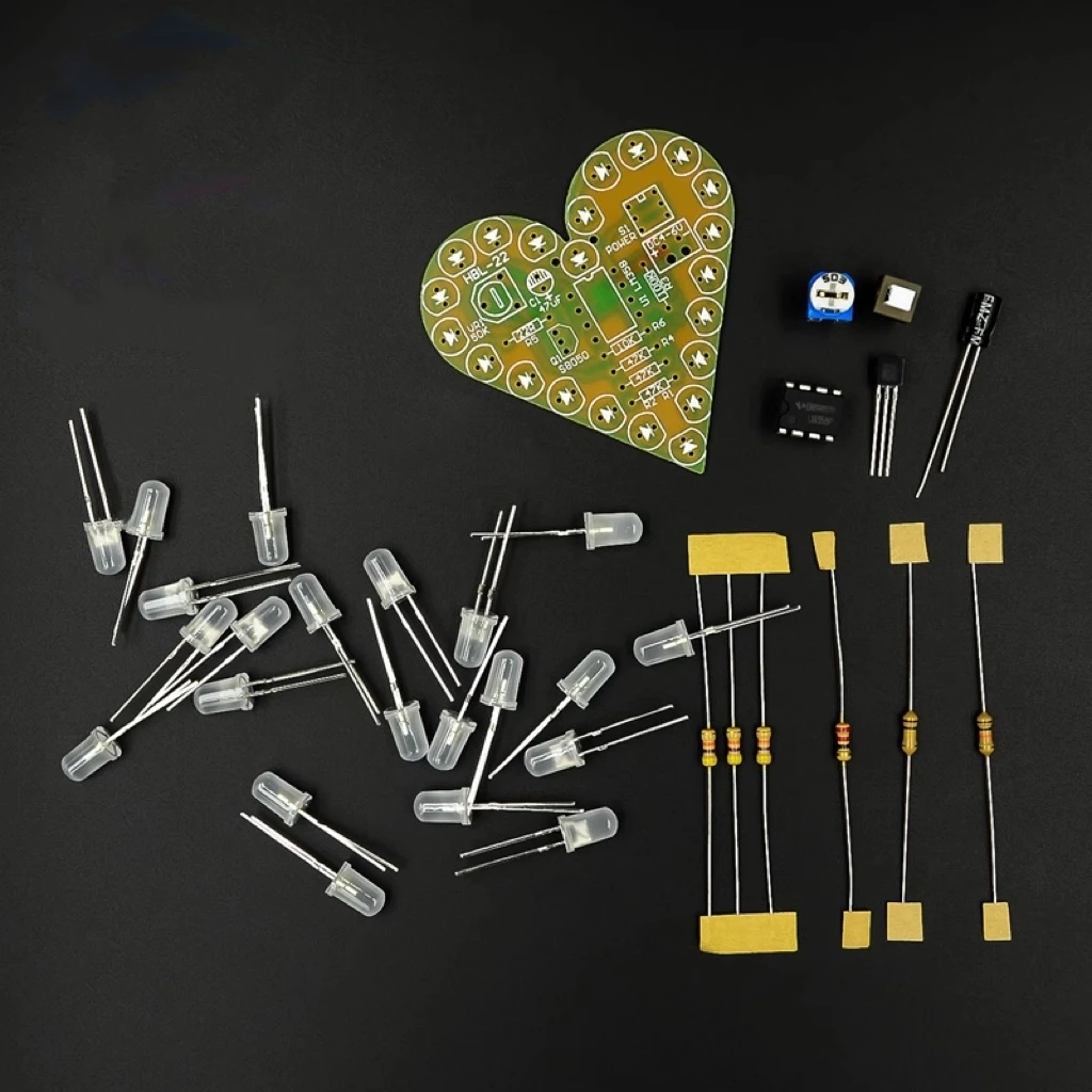 Electronic kit, heart-shaped breathing light kit, DIY breathing light parts, electronic practice board, electronic DIY
Electronic kit, heart-shaped breathing light kit, DIY breathing light parts, electronic practice board, electronic DIY