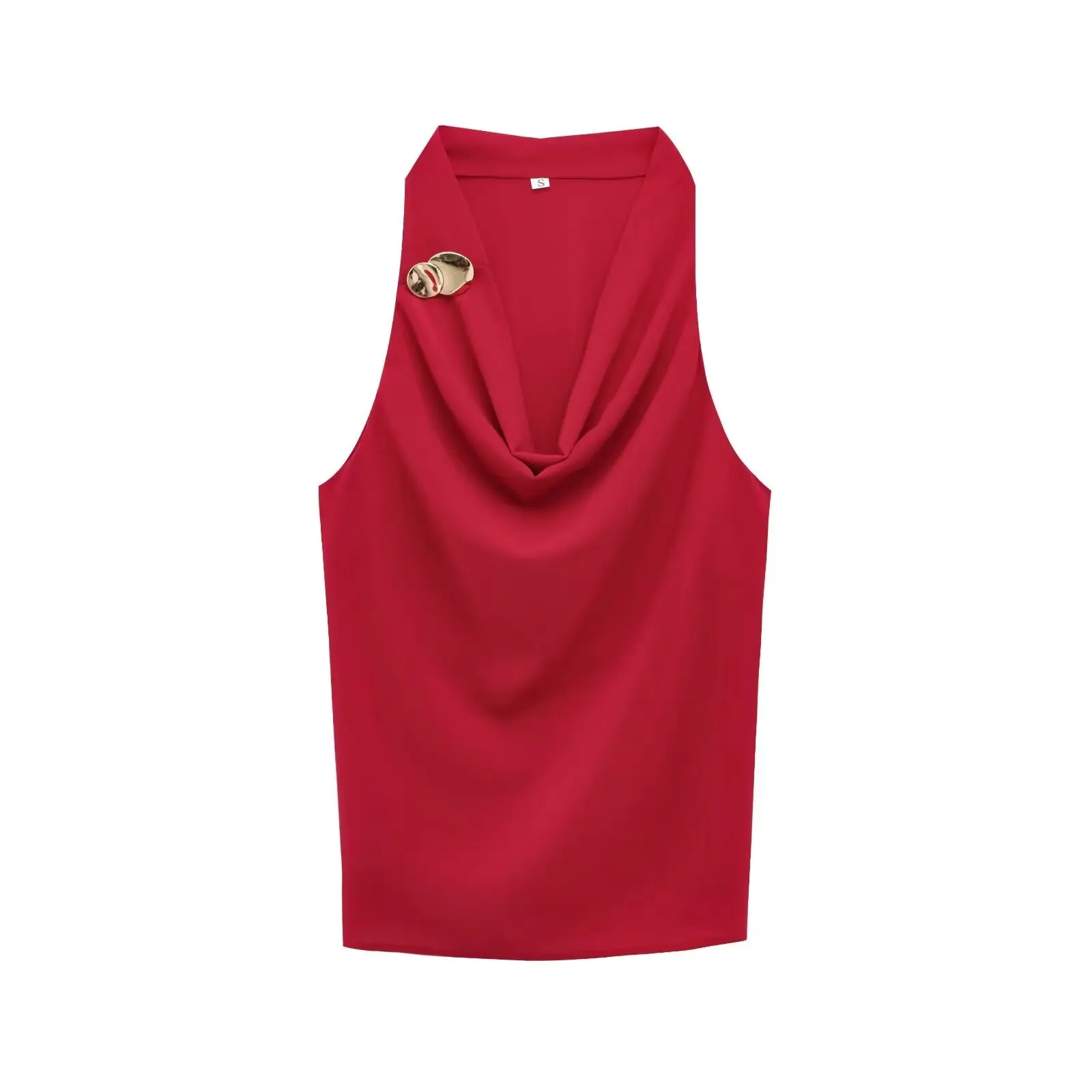2025 AZRAF Fashion Spring Women New Draped Collar Solid Color Casual Vest Chic Buckle All-match Sleeveless Slim Top Mujer
2025 AZRAF Fashion Spring Women New Draped Collar Solid Color Casual Vest Chic Buckle All-match Sleeveless Slim Top Mujer