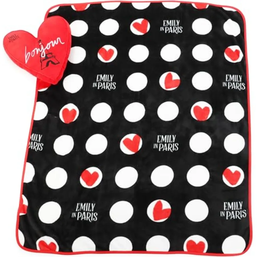 Emily in Paris Throw Blanket and Pillow Set - 40 x 50 Inch Lightweight Travel Throw and Heart Pillow, Super Soft 2 Piece Beddin
Emily in Paris Throw Blanket and Pillow Set - 40 x 50 Inch Lightweight Travel Throw and Heart Pillow, Super Soft 2 Piece Beddin