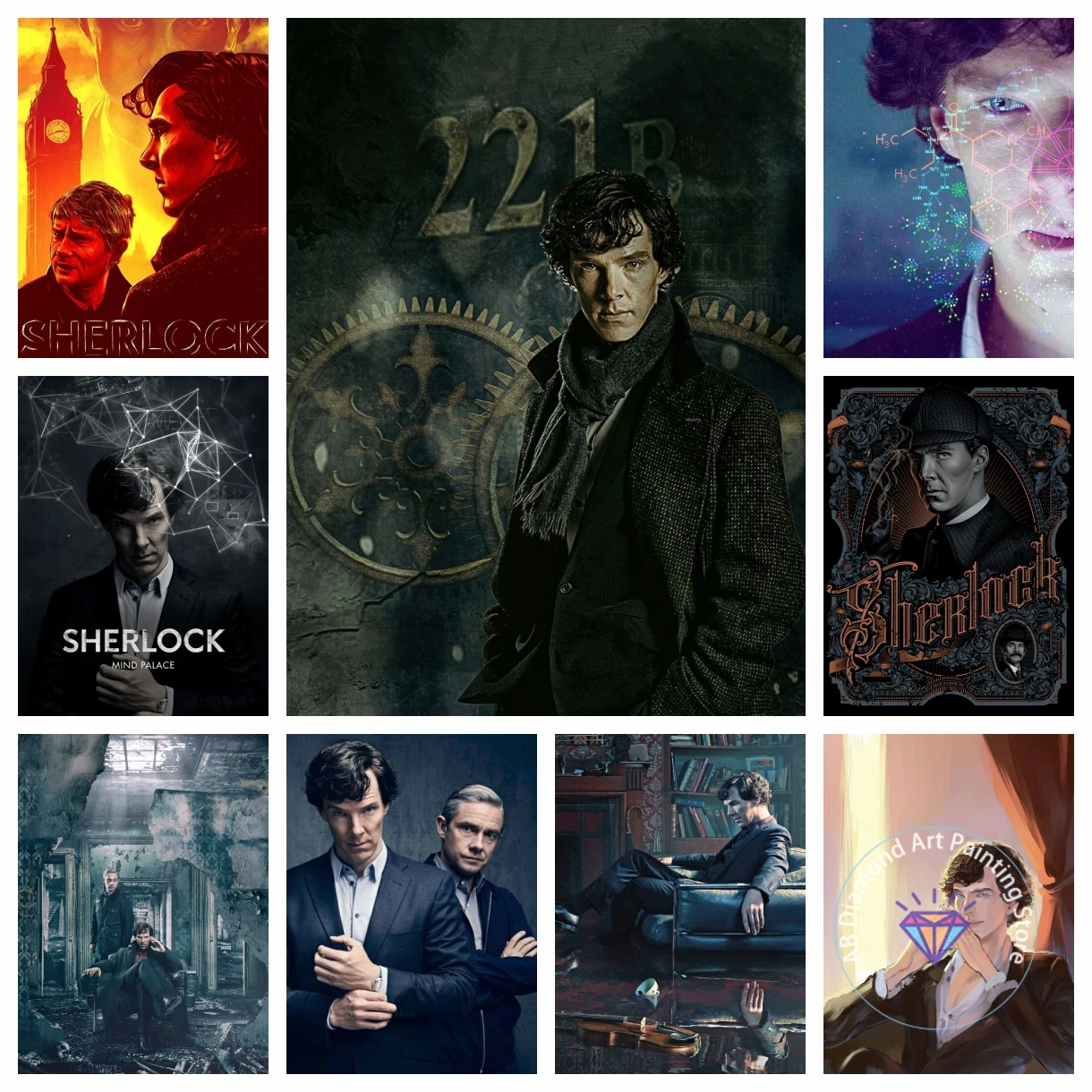Sherlock Mystery TV series AB Diamond Painting Kit DIY Diamond Embroidery Cross Stitch Handmade Art Gift Crafts Home Decor Gift
Sherlock Mystery TV series AB Diamond Painting Kit DIY Diamond Embroidery Cross Stitch Handmade Art Gift Crafts Home Decor Gift