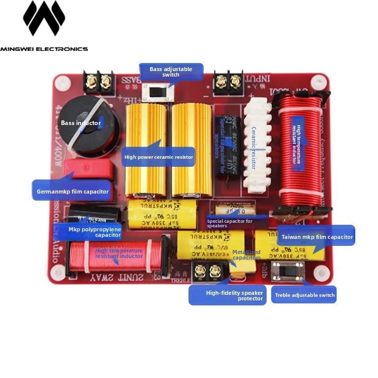 MW Audio 2pcs Professional 2 Way Speaker Crossover Adjustable Frequency High Low Power
MW Audio 2pcs Professional 2 Way Speaker Crossover Adjustable Frequency High Low Power