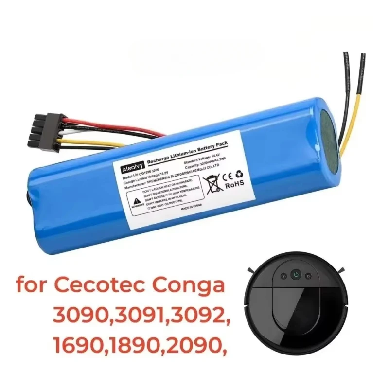 Replacement 14.4V Battery Pack for CECOTEC CONGA 3090 3091 3092 1690 1890 2090 Robot Vacuum Cleaner Accessories.
Replacement 14.4V Battery Pack for CECOTEC CONGA 3090 3091 3092 1690 1890 2090 Robot Vacuum Cleaner Accessories.